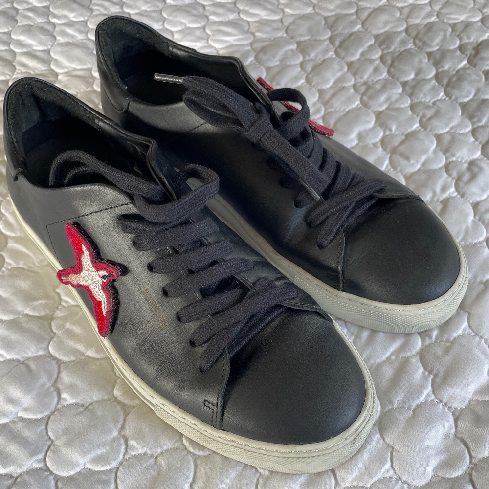 Axel Arigato‎ Clean 90 Bee Bird Black Leather Sneakers Mens US 8.5